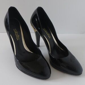 🔴CLEARANCE🔴 Size 7 Sebastian Black Patent Pumps w/ Gold